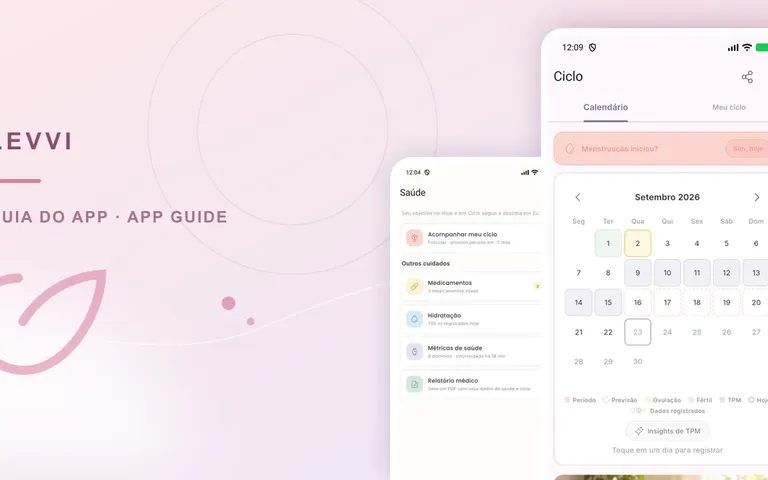 Real Levvi cycle calendars / Calendários reais de ciclo no Levvi